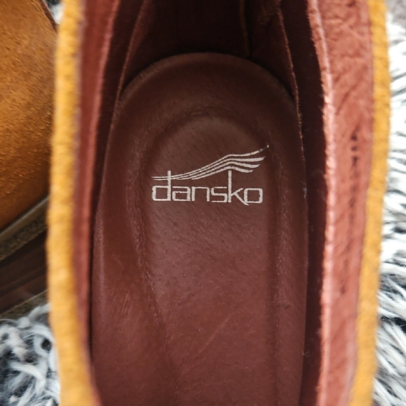 Dansko Mustard Brown Suede Ankle Booties - Picture 3 of 10